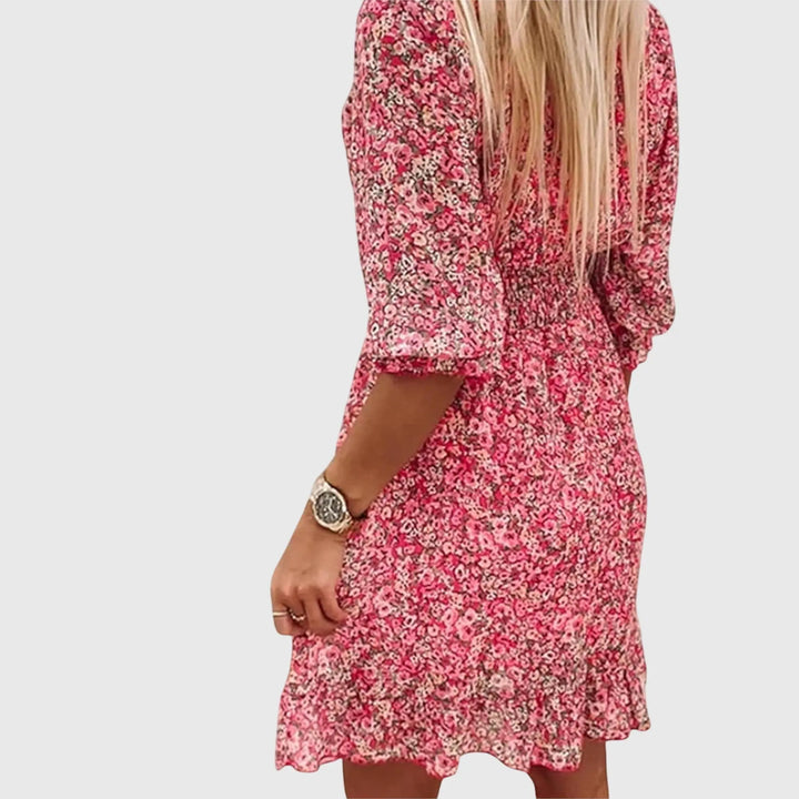 Elisa™ | Floral Puff Sleeve Dress Clara Monroe