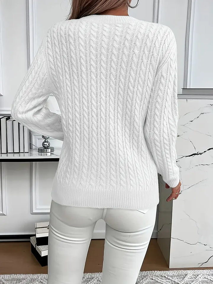 Lena – Pull en tricot à torsades pour femme