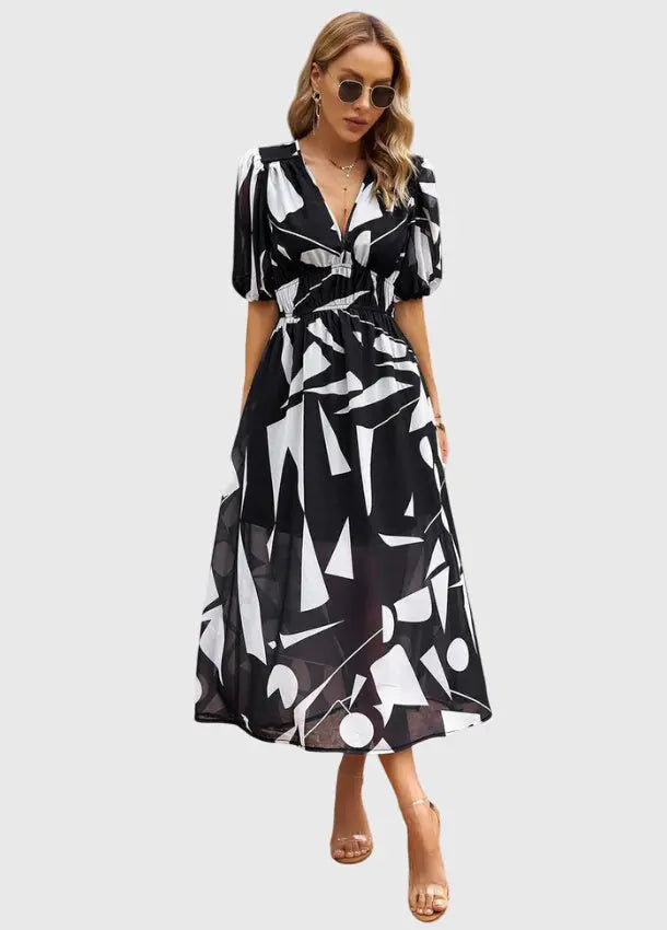 Merlin™ | Flattering Floral Midi Dress Clara Monroe