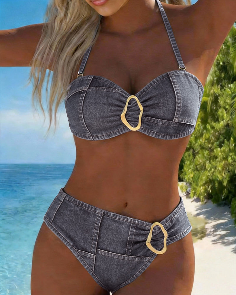 Patricia™ | Metal Buckle Suspender Bikini Two-Piece Local Neighbours Sedona