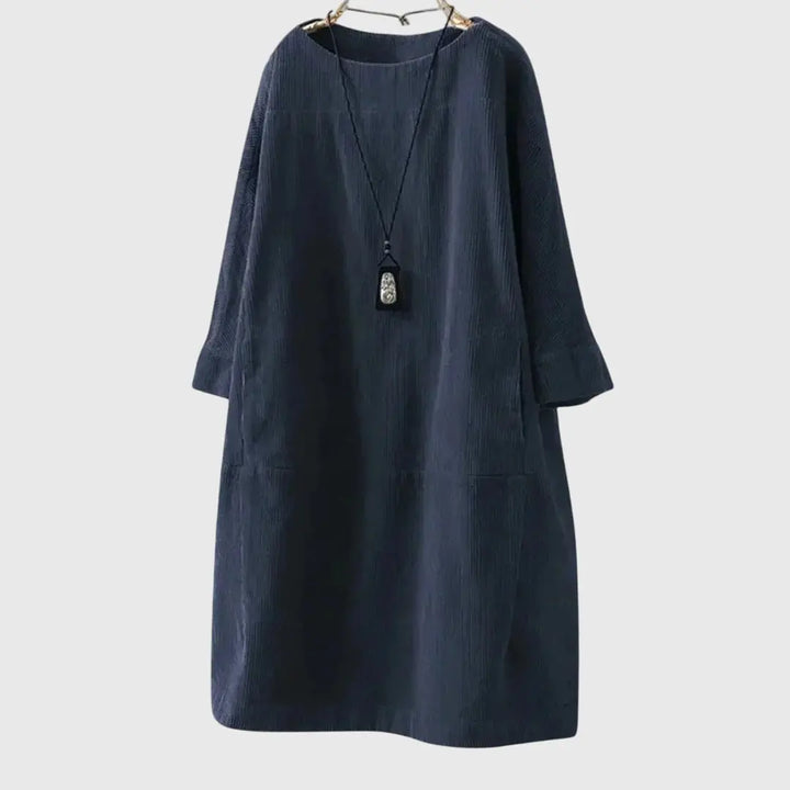Grace | Relaxed Corduroy Midi Dress Clara Monroe