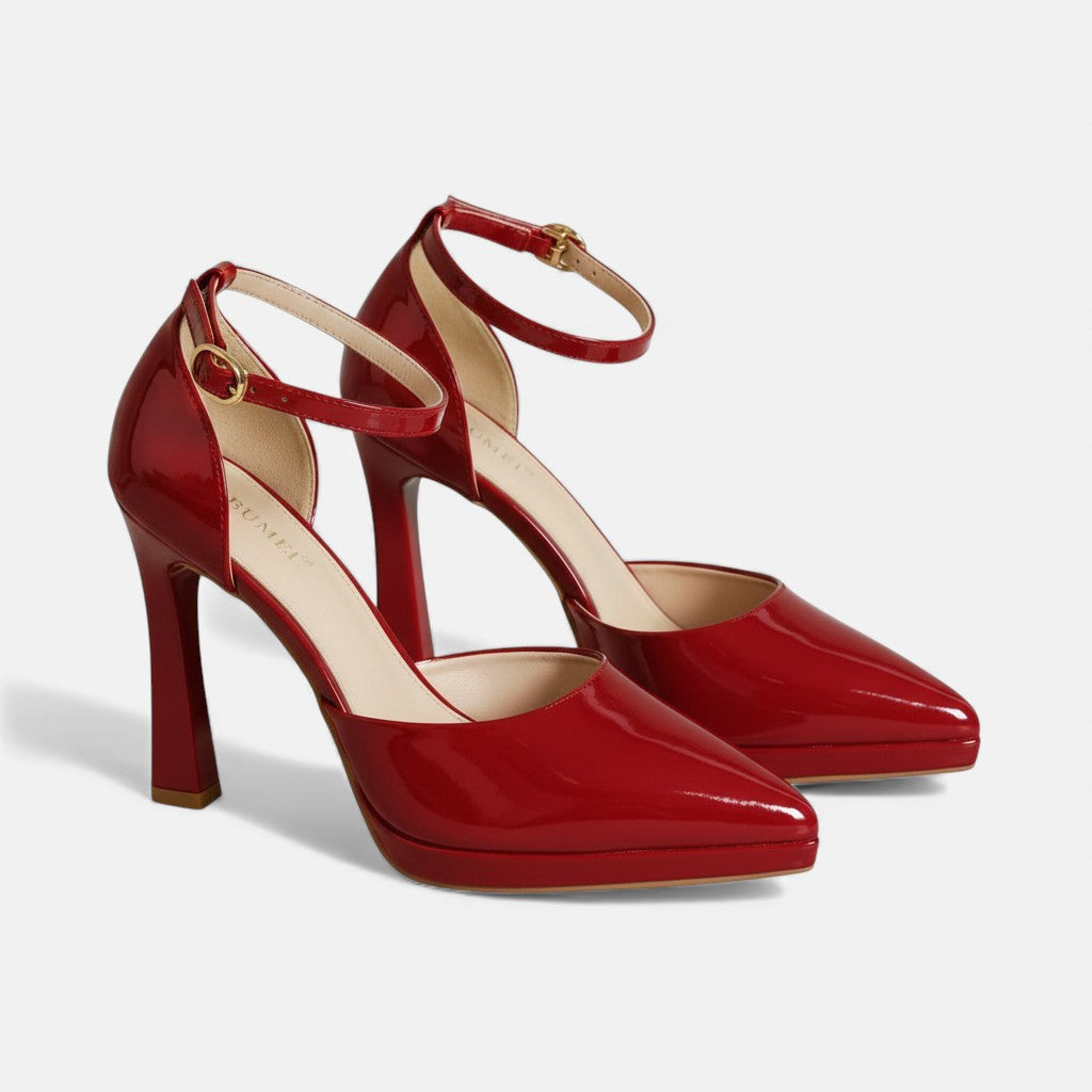 Evette Leather Heels Clara Monroe