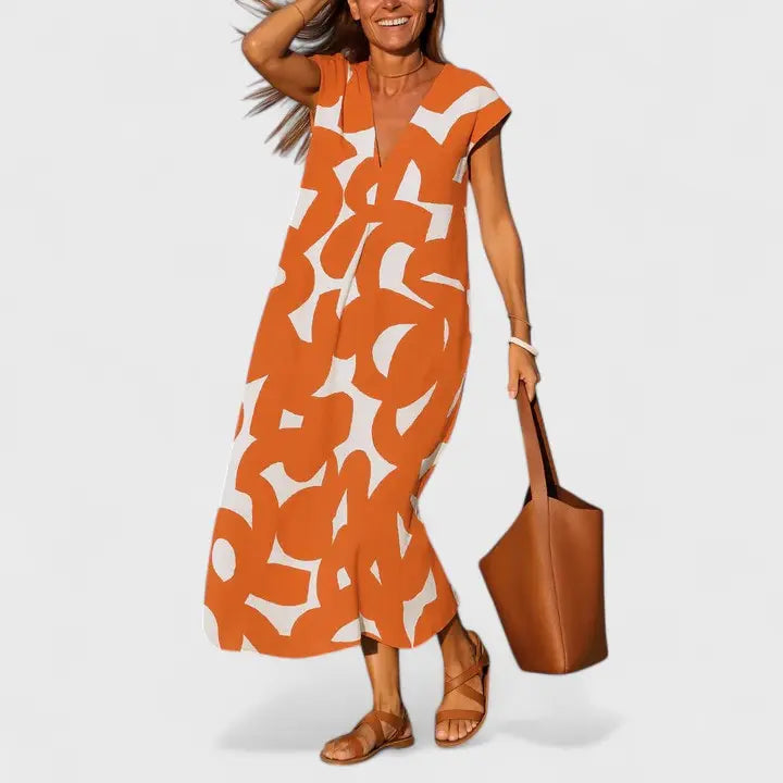 Valery™ | Flowing V-Neck Dress Clara Monroe
