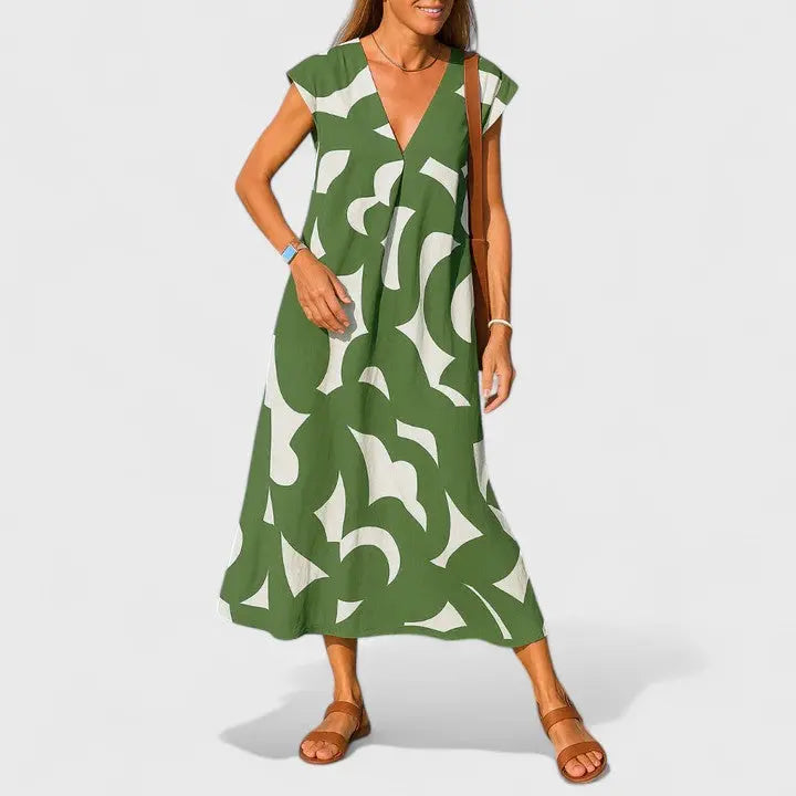Valery™ | Flowing V-Neck Dress Clara Monroe
