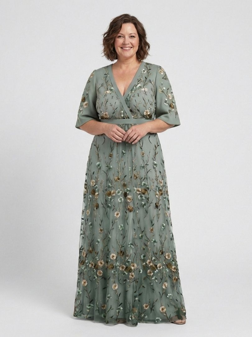 Evadne | Embroidered V Neck Maxi Dress Local Neighbours Sedona