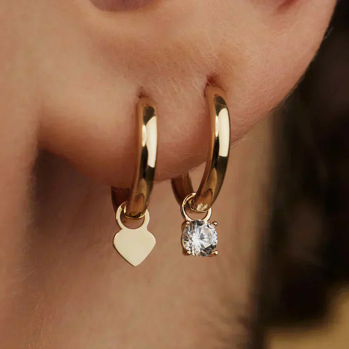 Amarissea | Moonbeam Stone Hoop Earrings 14k Gold