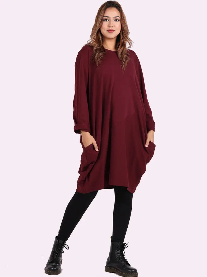 Plain Side Pockets Ladies Cotton Dress Clara Monroe