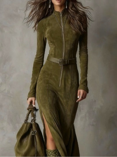 Alessia - Élégante Robe Longue Suédine