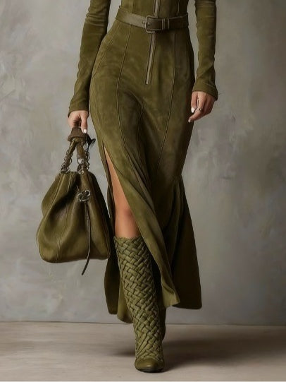 Alessia - Élégante Robe Longue Suédine