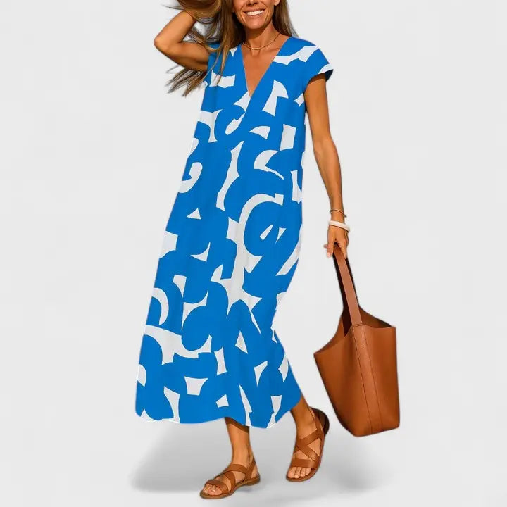 Valery™ | Flowing V-Neck Dress Clara Monroe
