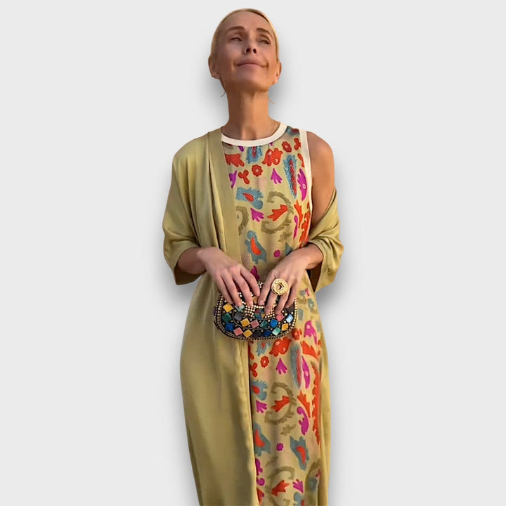 Elveria - Robe maxi avec cardigan