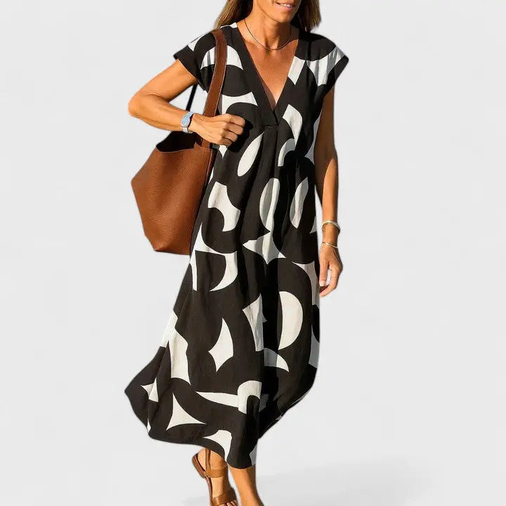 Valery™ | Flowing V-Neck Dress Clara Monroe
