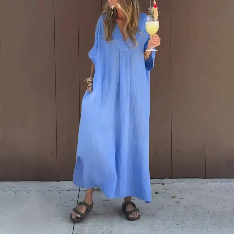 Alessia - Robe Décontractée à Col en V