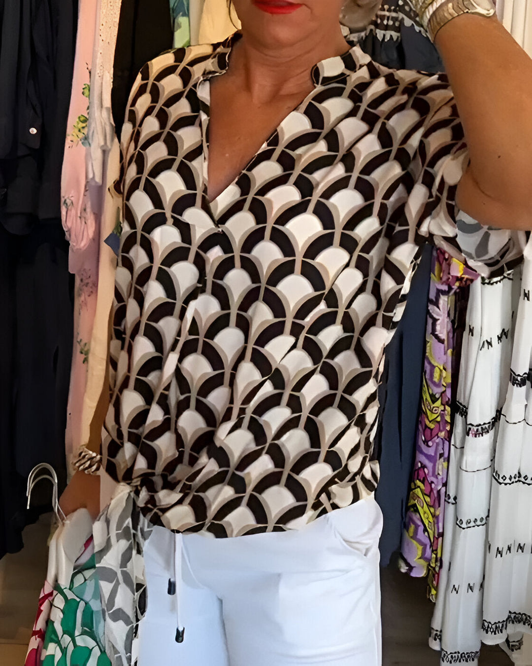 Elena - Haut Décontracté Imprimé