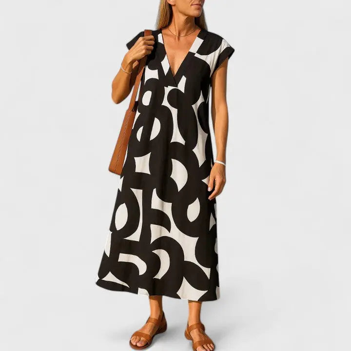 Valery™ | Flowing V-Neck Dress Clara Monroe