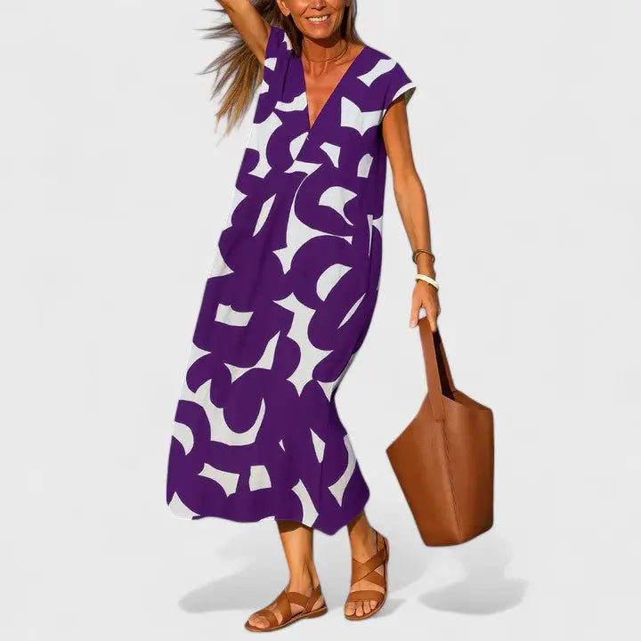 Valery™ | Flowing V-Neck Dress Clara Monroe