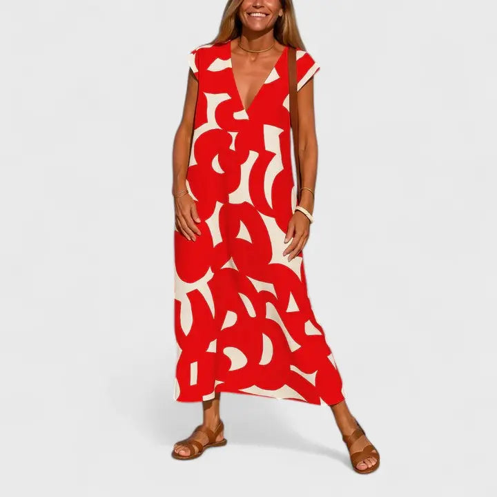 Valery™ | Flowing V-Neck Dress Clara Monroe